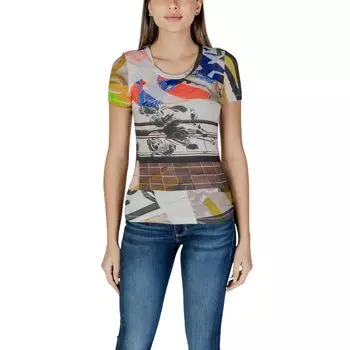 Бежевые вискозные топ и футболка Desigual