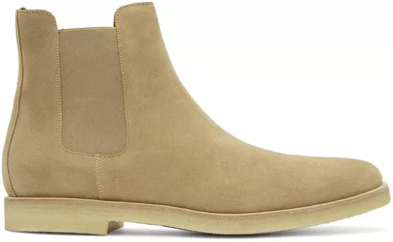 Бежевые замшевые ботинки челси Common Projects