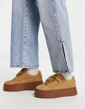Бежевые замшевые кроссовки Puma Mayze Stack