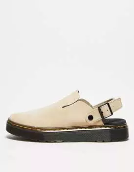 Бежевые замшевые туфли Dr Martens Carlson