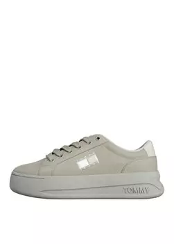 Бежевые женские кожаные кроссовки EN0EN02500AEV Tommy Hilfiger, бежевый