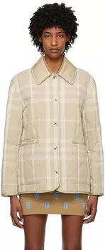 Бежевый пиджак в клетку Burberry
