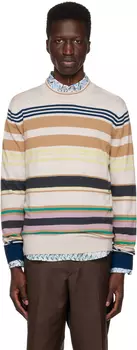 Бежевый свитер в полоску Paul Smith
