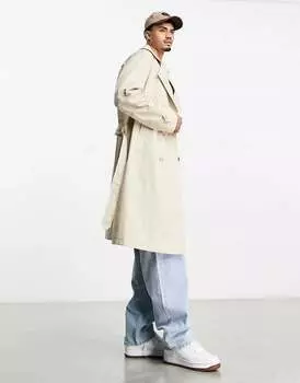 Бежевый тренч Bershka