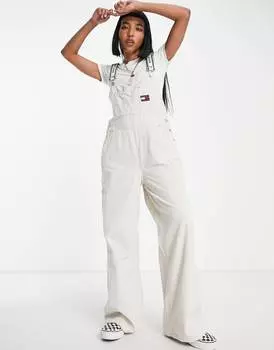Бежевый вельветовый комбинезон Tommy Jeans