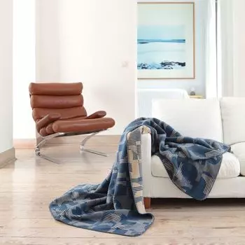 Biederlack ELLE Decoration Плед Geo Цвет Синий Размер 150 x 200 см