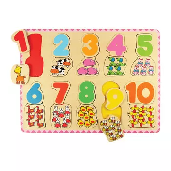 Bigjigs Toys, Пазл-животное с цифрой
