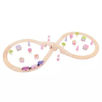 Bigjigs Toys, поезд восьмерка для девочек