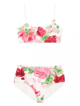 Бикини Blumarine с принтом пионов, белый