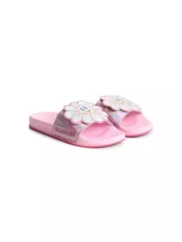 Billieblush шлепанцы с цветочной аппликацией, розовый