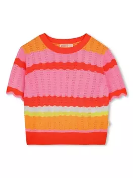 Billieblush трикотажная футболка в полоску, розовый