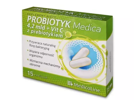 Биологически активная добавка MEDICALINE Probiotic Medica 15 капсул - универсальная
