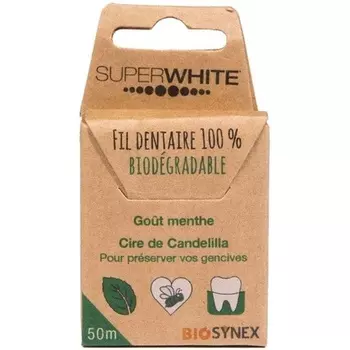 Биоразлагаемая зубная нить 50м Superwhite