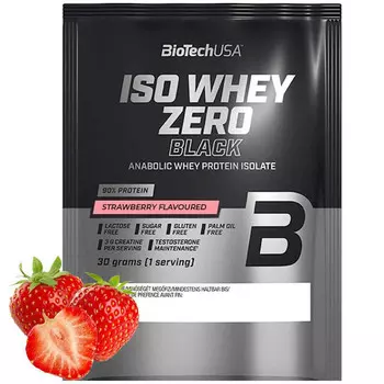 BioTech USA Iso Whey Zero Black на основе сывороточного изолята, клубника - 30 г