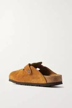 BIRKENSTOCK бостонские замшевые тапочки, коричневый