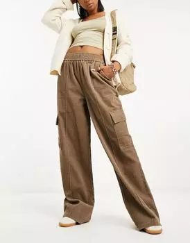 Бисквитные брюки-карго на шнурке ASOS DESIGN