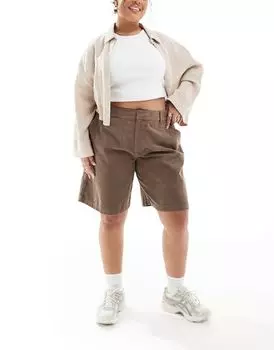 Бисквитные вельветовые шорты ASOS DESIGN Curve
