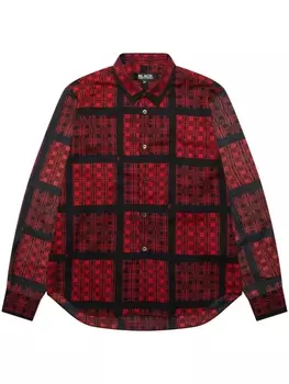 Black Comme Des Garons клетчатая рубашка с длинными рукавами, красный