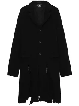 Black Comme Des Garons однобортное пальто с эффектом потертости, черный