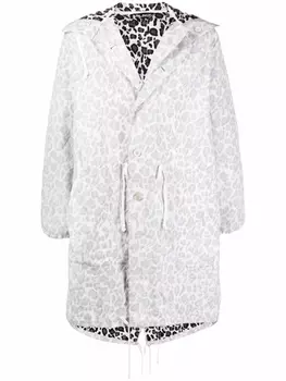 Black Comme Des Garons парка с капюшоном, белый
