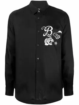 Black Comme Des Garons рубашка с вышивкой, черный