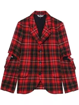 Black Comme Des Garons шерстяной пиджак в клетку тартан, красный