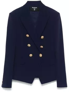 Блейзер Balmain из крепа, синий