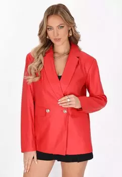 Блейзер Faux leather jacket faina, красный