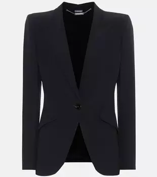 Блейзер из крепа ALEXANDER MCQUEEN, черный