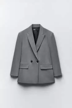 Блейзер оверсайз ZARA, серый мергель