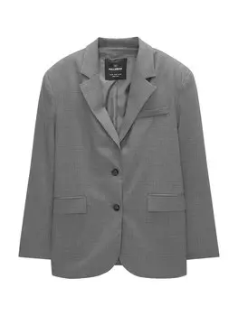 Блейзер Pull&Bear, цвет Grey/Dark grey