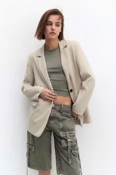 Блейзер Pull&Bear, светло-серый
