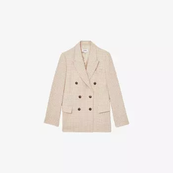 Блейзер Reiss Bella в клетку, бежевый