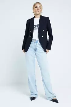 Блейзер River Island с золотыми пуговицами, черный