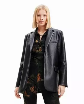 Блейзер с эффектом кожи Desigual, черный