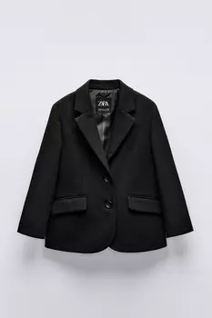 Блейзер с карманами ZARA, черный