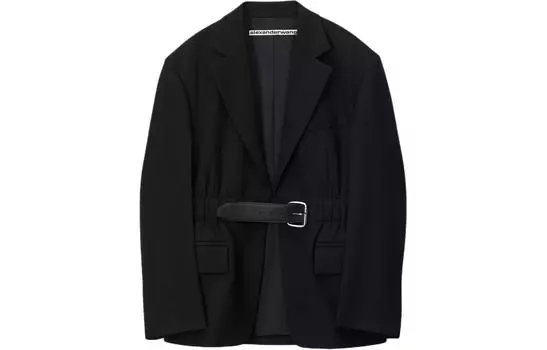 Блейзер с поясом Alexander Wang, черный