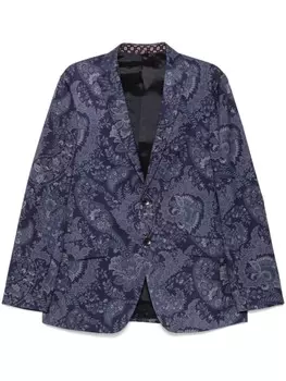 Блейзер с принтом пейсли ETRO, синий