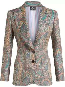 Блейзер с принтом пейсли ETRO, синий