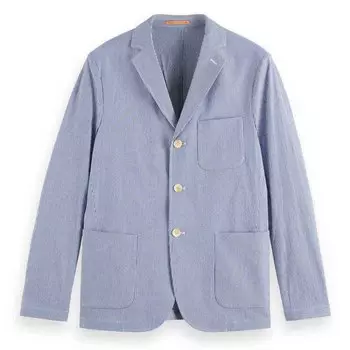 Блейзер Scotch & Soda Unconstructed Seersucker, синий