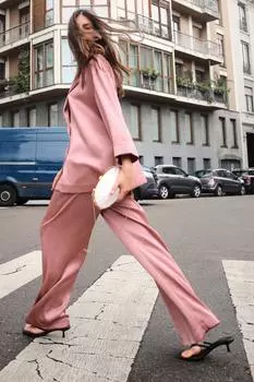 Блейзер со складками ZARA, цвет MARSALA