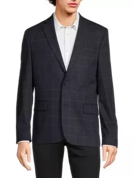 Блейзер в клетку Ben Sherman, темно-синий