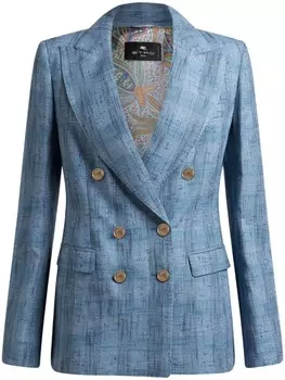 Блейзер в клетку ETRO, синий