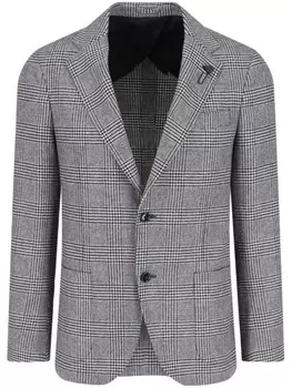 Блейзер в ломаную клетку Lardini, черный