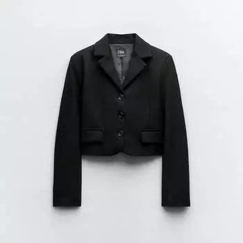 Блейзер Zara Tailored Cropped, черный