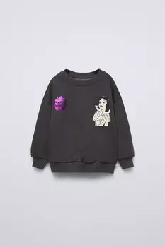 Блестная кофта disney «белоснежка» ZARA, темно-серый