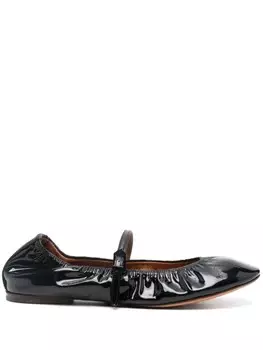 Блестящие балетки Lanvin Mary Jane, черный