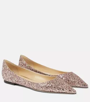 Блестящие балетки Love Jimmy Choo, розовый
