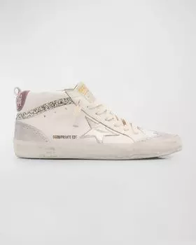 Блестящие кожаные жемчужные кроссовки Midstar Golden Goose, цвет Lattewhiteplatinumbeigetwilight Mauve