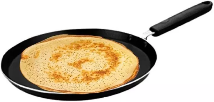 Блинная сковорода IBILI 7,8 дюйма с антипригарным покрытием, сковорода Dosa Roti Tawa Tortilla, плоская сковорода для яиц, бакелитовая ручка, индукционная совместимость, не содержит ПФОК, сделано в Испании, Black